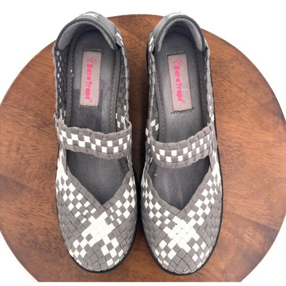 BARETRAP Ursula Size 8M Wedge Basket Weave Woven Mary Jane Shoes Slip On Casual - Picture 4 of 13